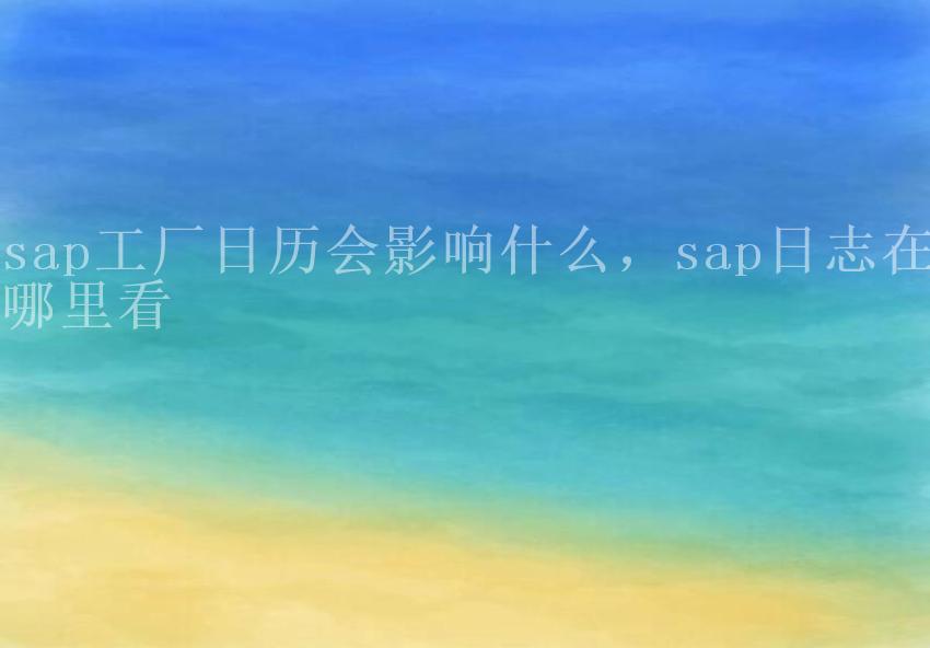 sap工厂日历会影响什么，sap日志在哪里看2