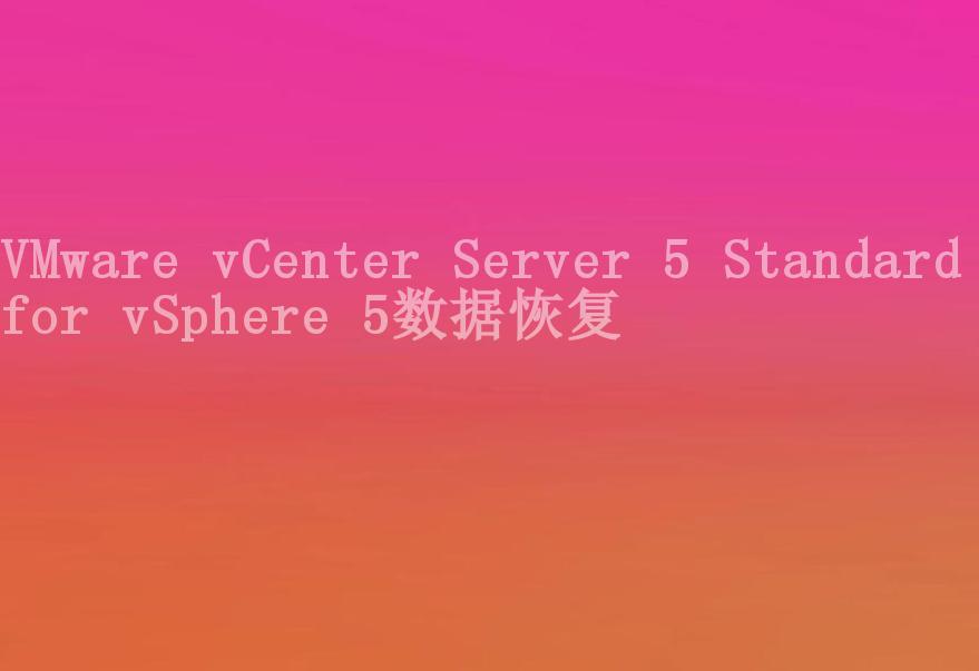 VMware vCenter Server 5 Standard for vSphere 5数据恢复2