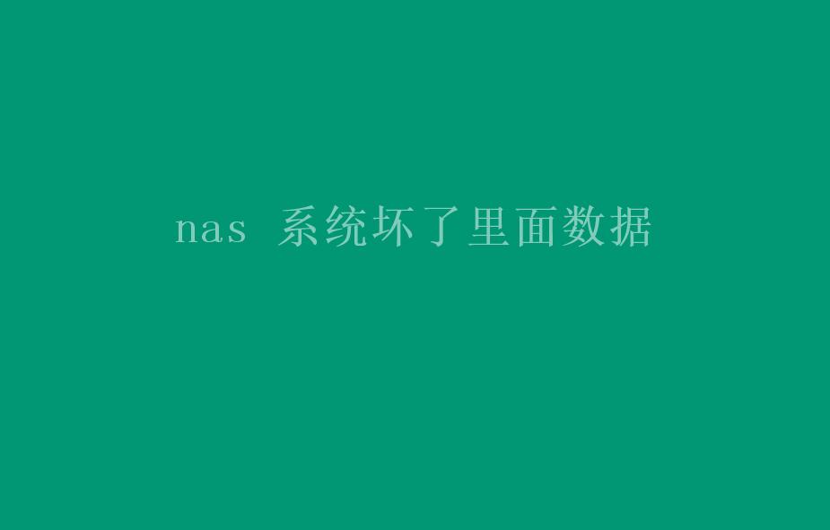 nas 系统坏了里面数据2