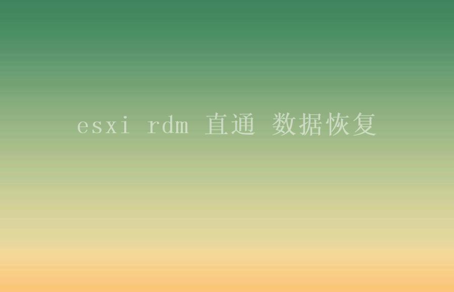 esxi rdm 直通 数据恢复2