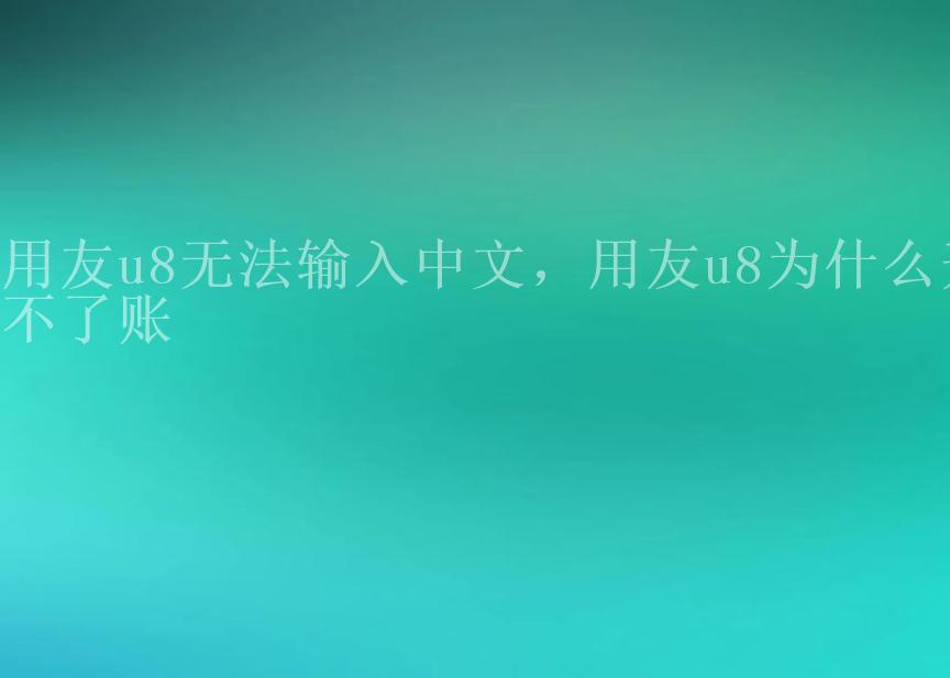 用友u8无法输入中文，用友u8为什么开不了账1