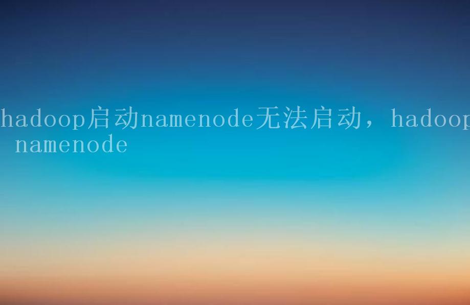 hadoop启动namenode无法启动，hadoop namenode1