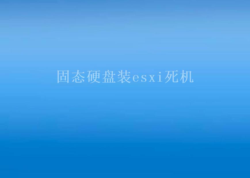 固态硬盘装esxi死机2