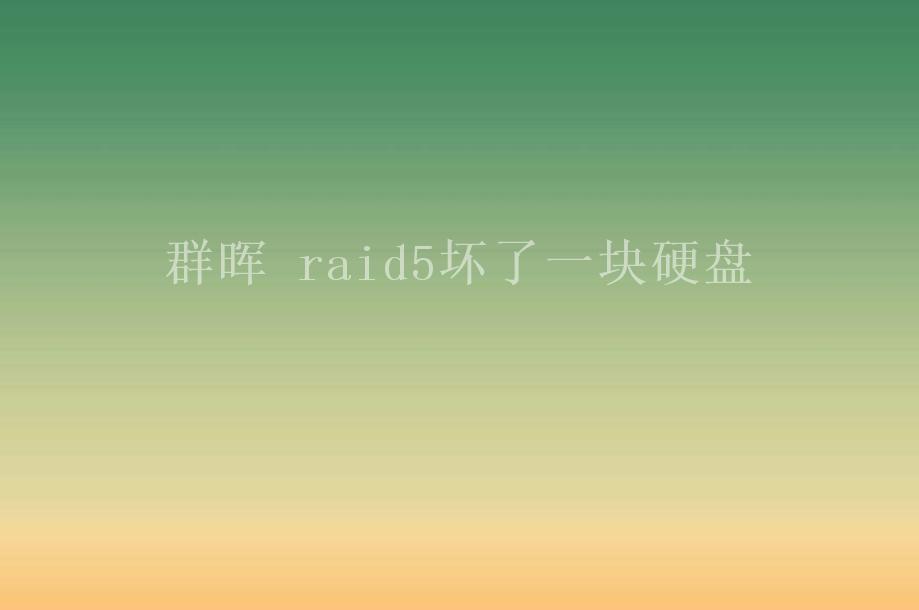 群晖 raid5坏了一块硬盘2