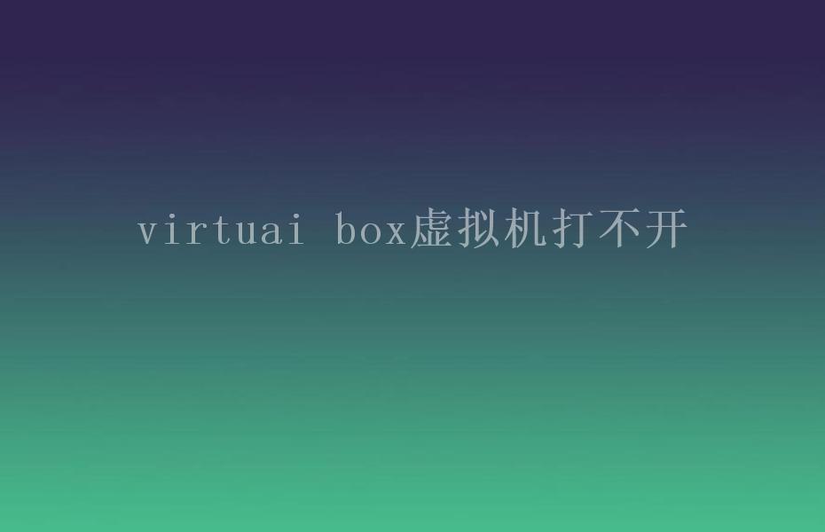 virtuai box虚拟机打不开2
