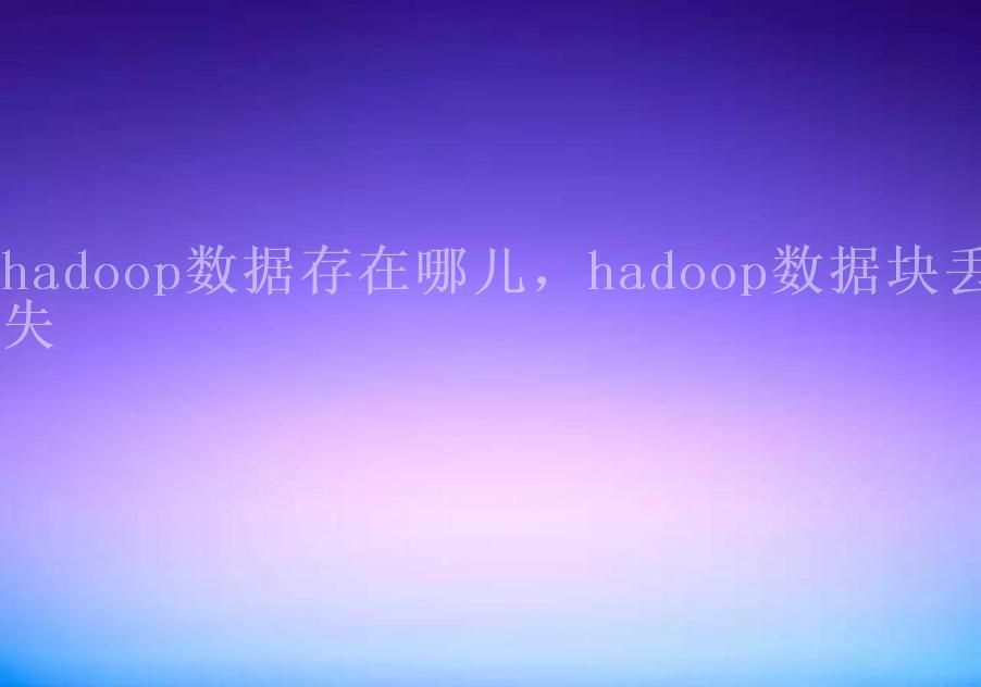 hadoop数据存在哪儿，hadoop数据块丢失1