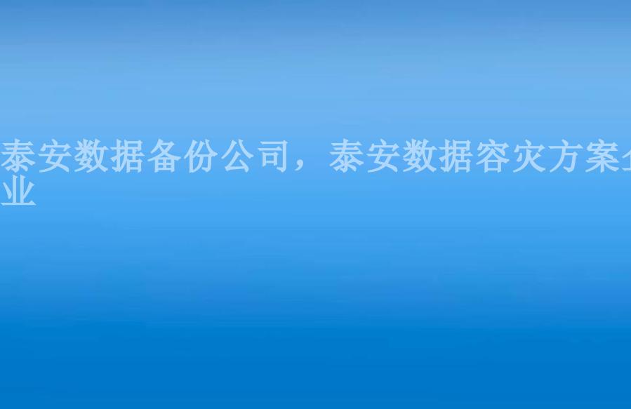 泰安数据备份公司，泰安数据容灾方案企业2