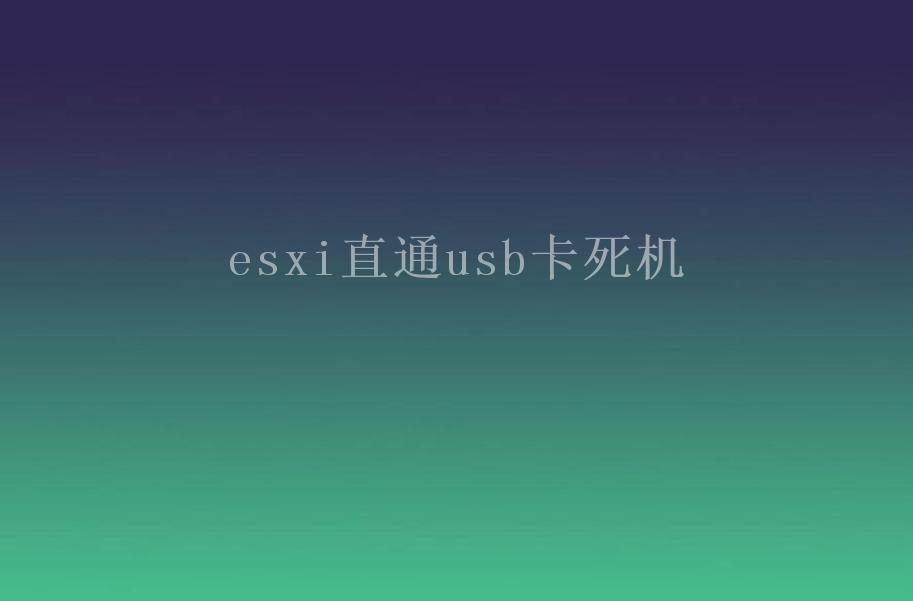 esxi直通usb卡死机1