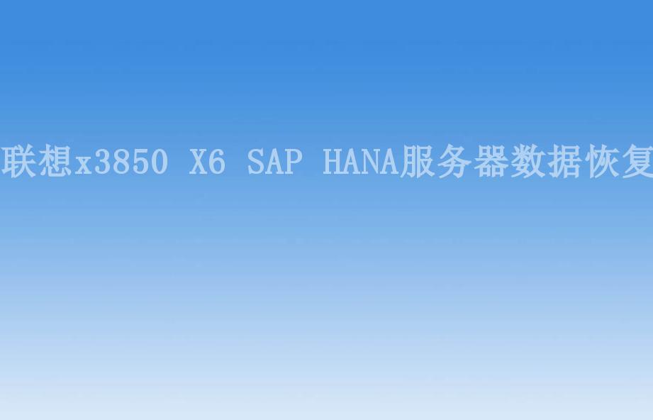联想x3850 X6 SAP HANA服务器数据恢复2
