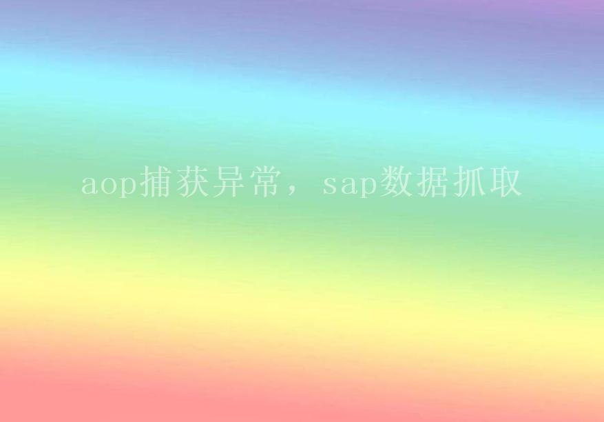 aop捕获异常，sap数据抓取1