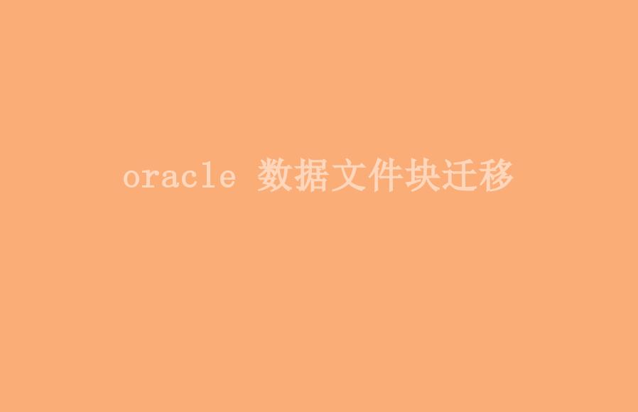 oracle 数据文件块迁移1