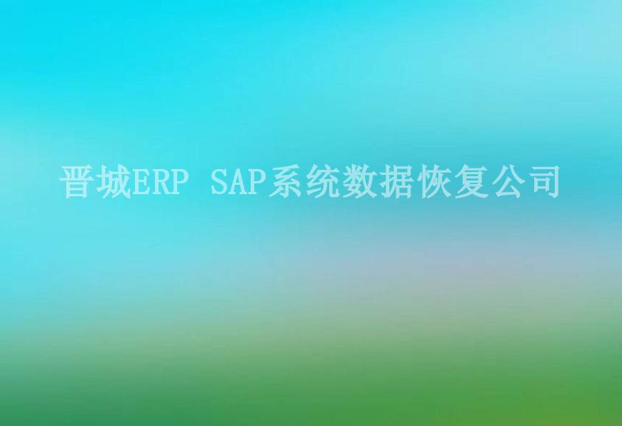 晋城ERP SAP系统数据恢复公司1