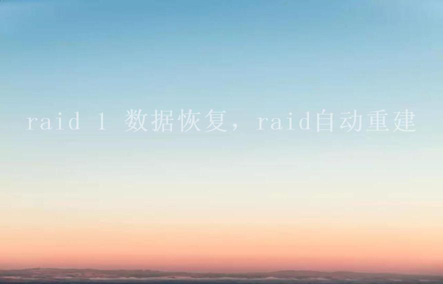 raid 1 数据恢复，raid自动重建1