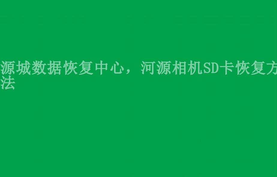 源城数据恢复中心，河源相机SD卡恢复方法1