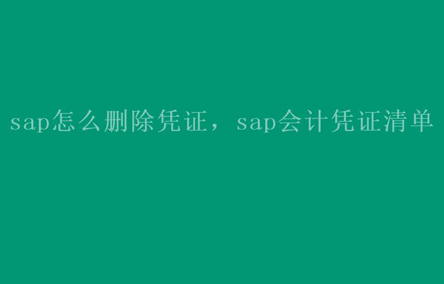 sap怎么删除凭证，sap会计凭证清单1