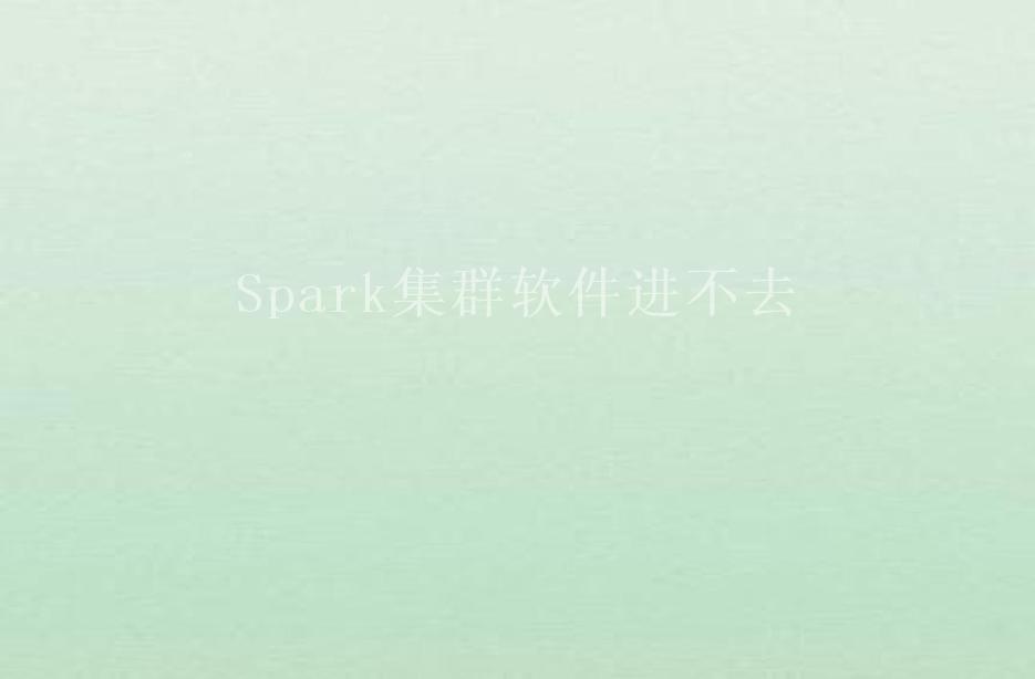 Spark集群软件进不去1