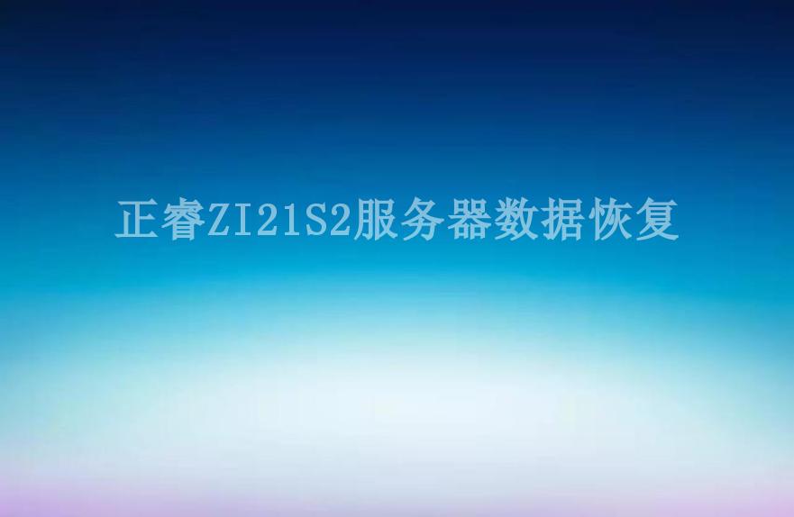 正睿ZI21S2服务器数据恢复2