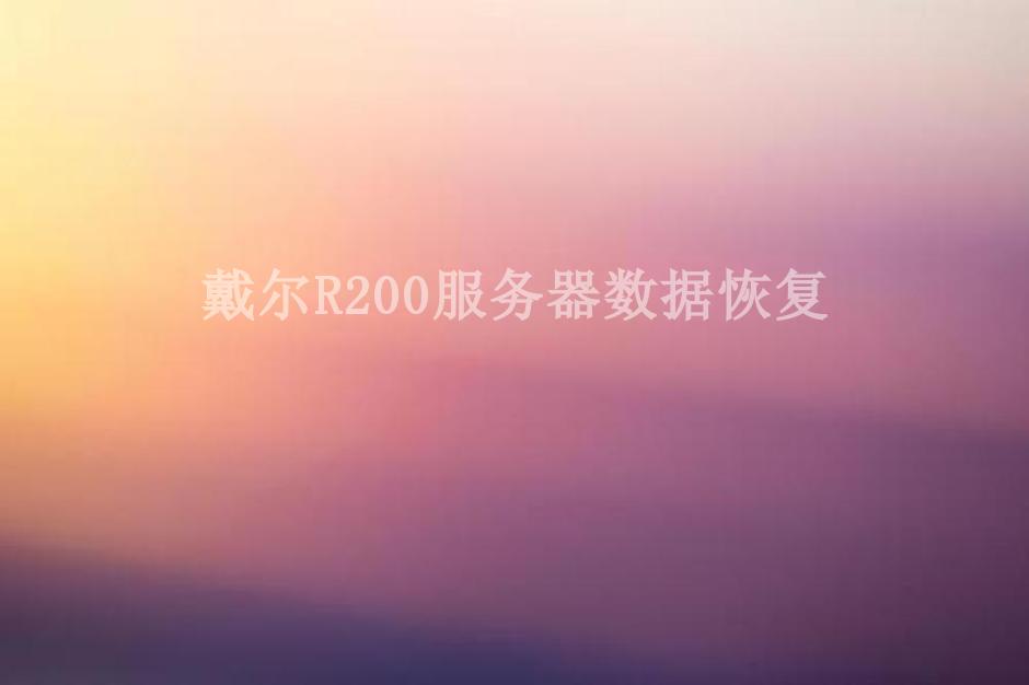 戴尔R200服务器数据恢复1