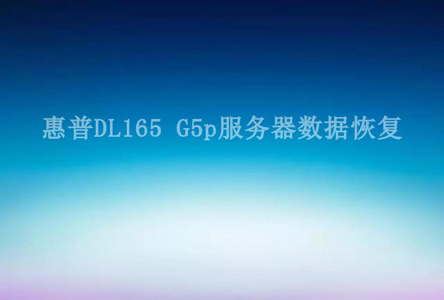 惠普DL165 G5p服务器数据恢复2