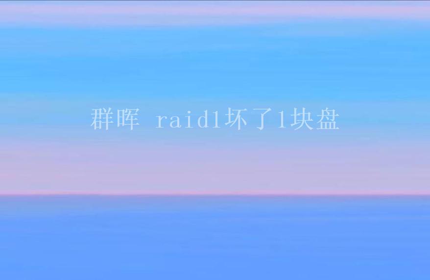 群晖 raid1坏了1块盘1