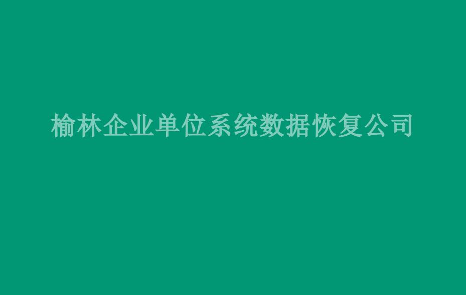 榆林企业单位系统数据恢复公司1