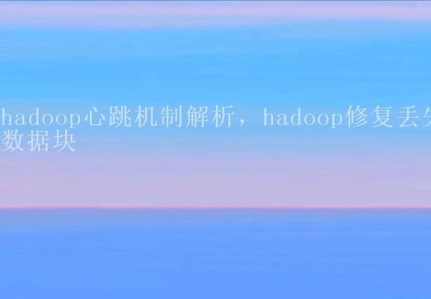 hadoop心跳机制解析，hadoop修复丢失数据块1