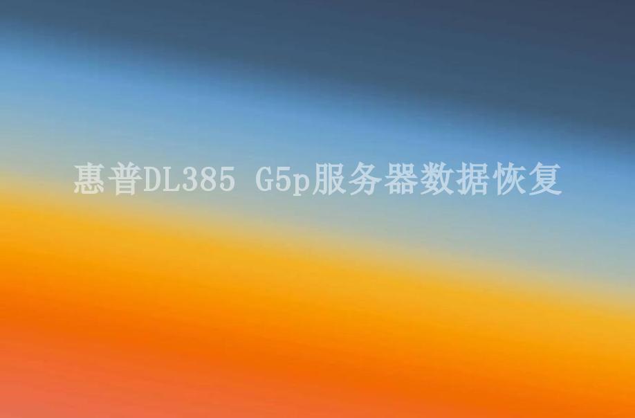 惠普DL385 G5p服务器数据恢复2