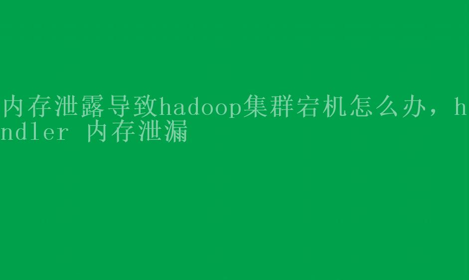 内存泄露导致hadoop集群宕机怎么办，handler 内存泄漏1