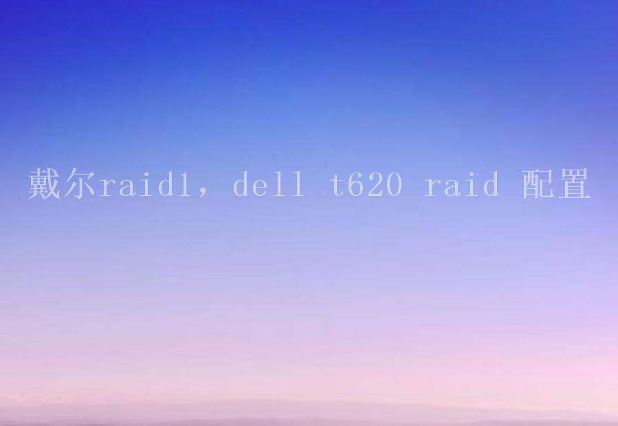 戴尔raid1，dell t620 raid 配置1