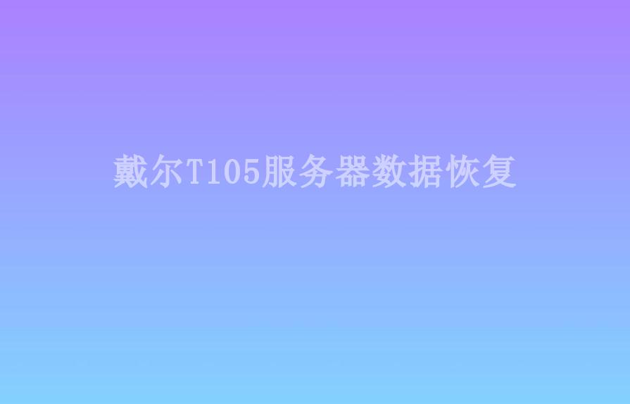 戴尔T105服务器数据恢复2