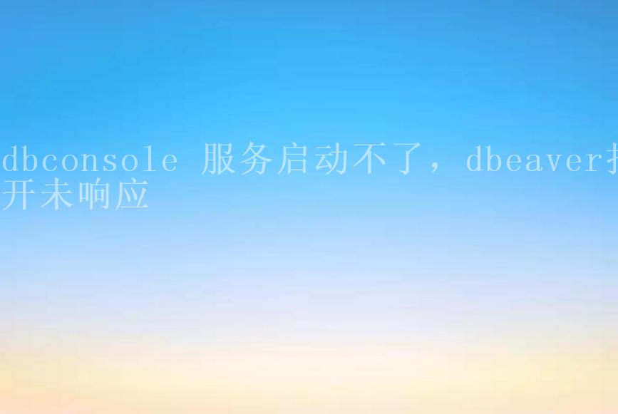 dbconsole 服务启动不了，dbeaver打开未响应1