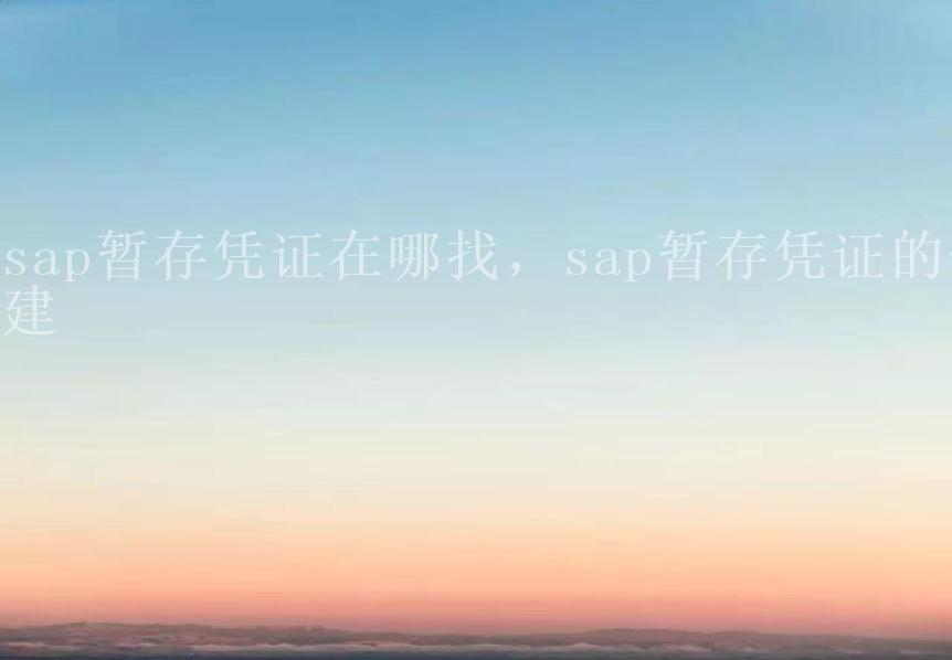 sap暂存凭证在哪找，sap暂存凭证的创建1