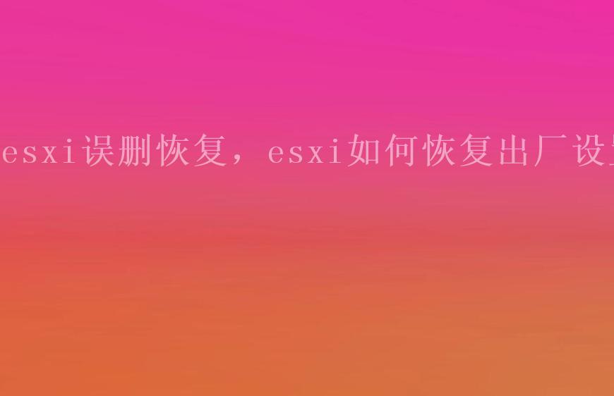 esxi误删恢复，esxi如何恢复出厂设置2