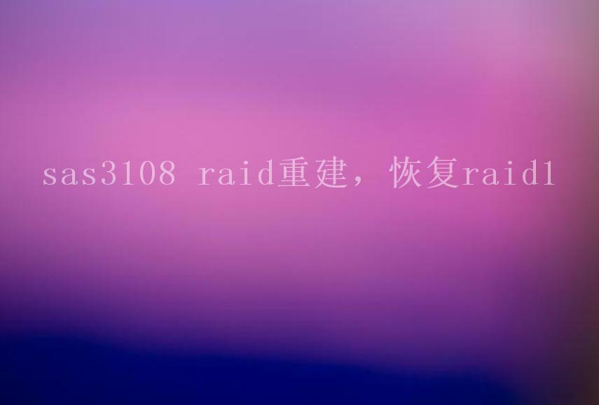 sas3108 raid重建，恢复raid11