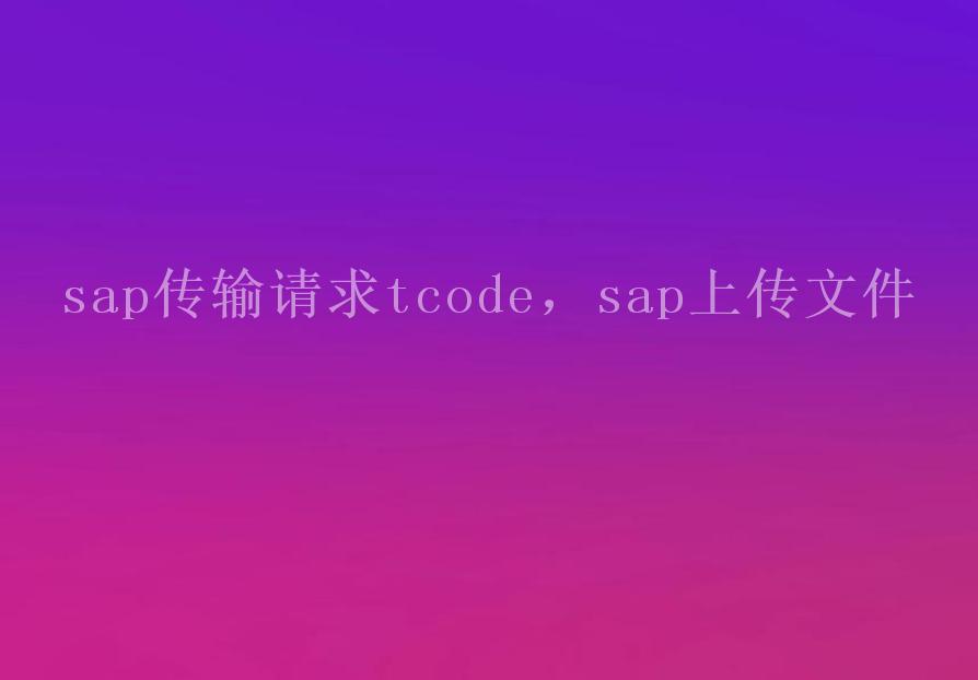 sap传输请求tcode，sap上传文件1