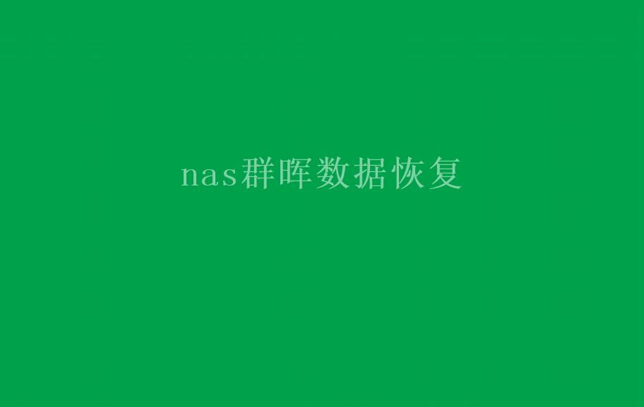 nas群晖数据恢复1