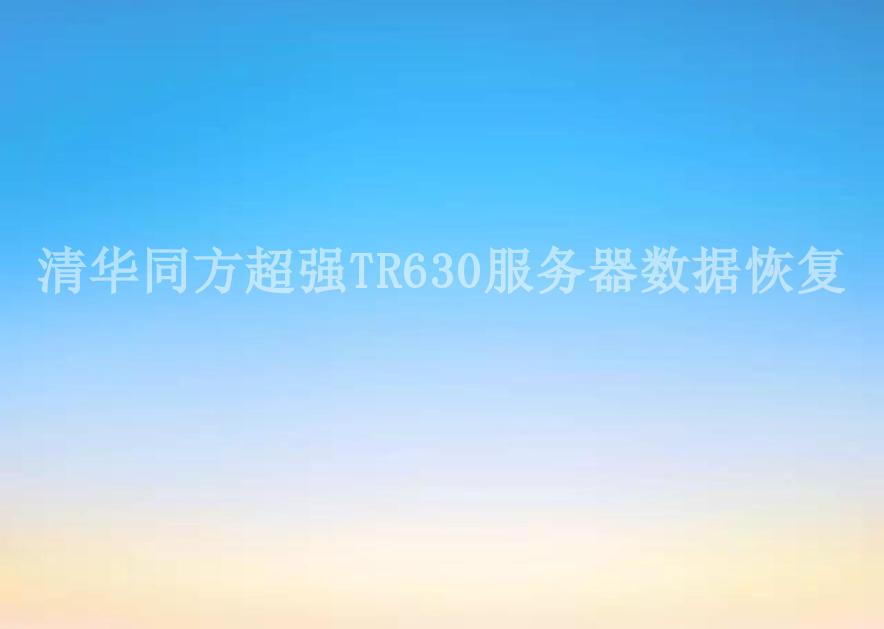 清华同方超强TR630服务器数据恢复1