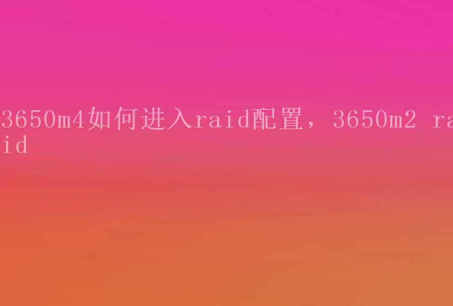 3650m4如何进入raid配置，3650m2 raid1