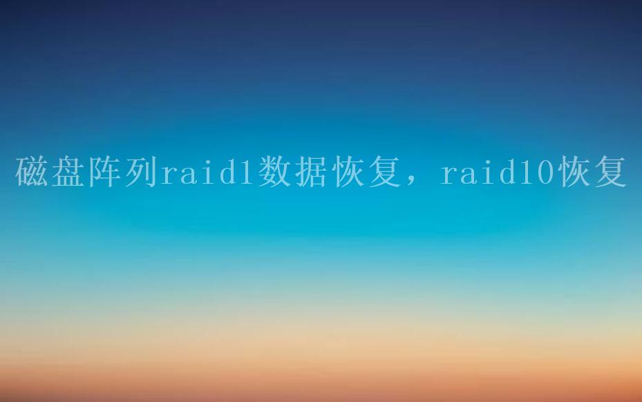 磁盘阵列raid1数据恢复，raid10恢复1