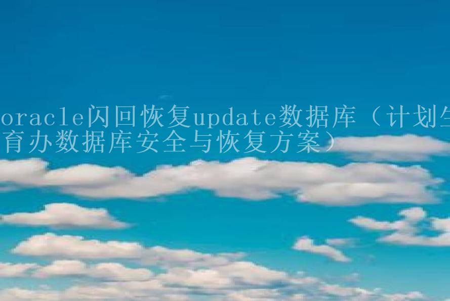 oracle闪回恢复update数据库（计划生育办数据库安全与恢复方案）1