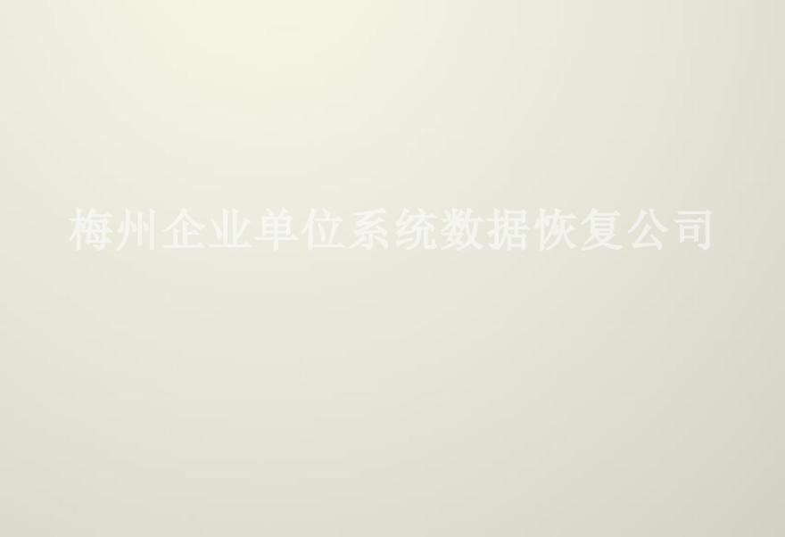 梅州企业单位系统数据恢复公司1