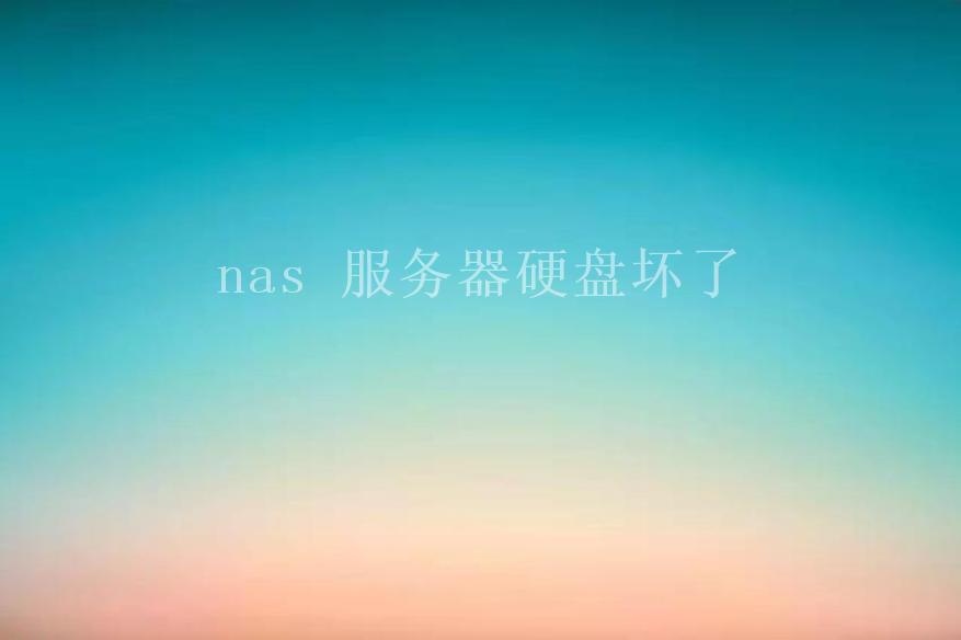 nas 服务器硬盘坏了2