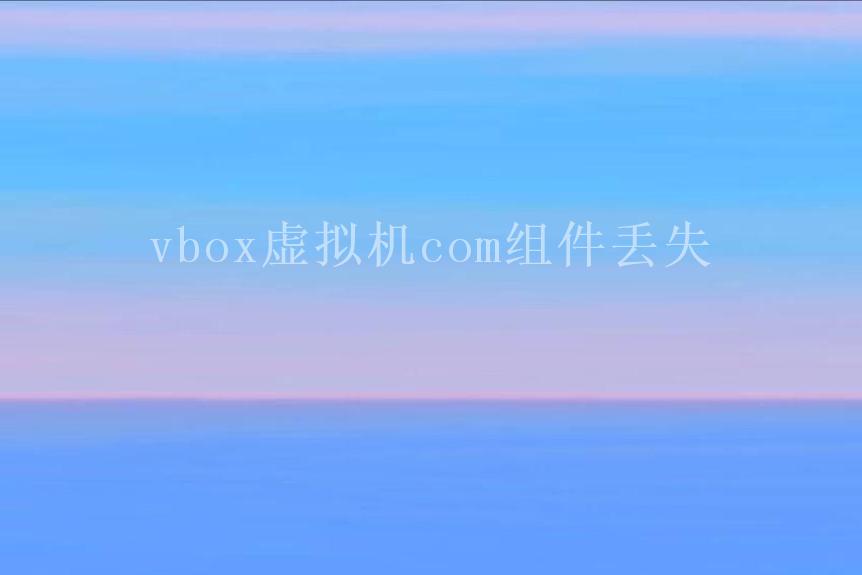 vbox虚拟机com组件丢失2