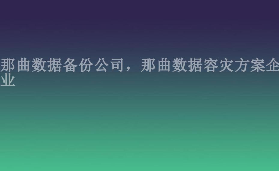 那曲数据备份公司，那曲数据容灾方案企业1