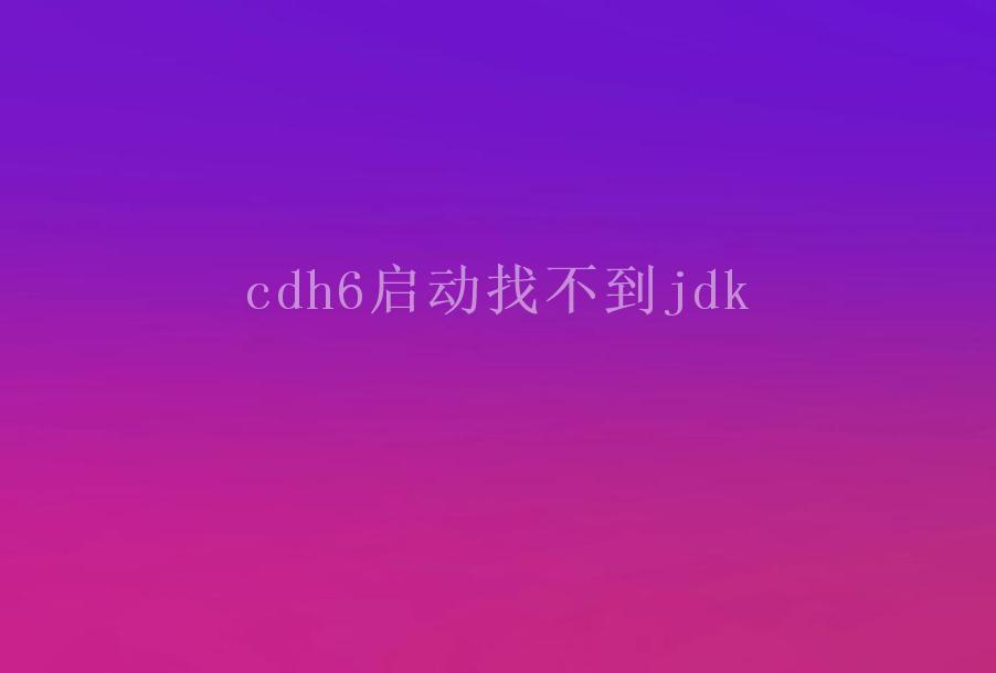 cdh6启动找不到jdk2