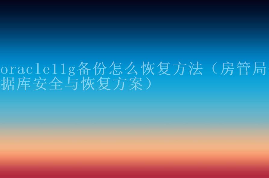 oracle11g备份怎么恢复方法（房管局数据库安全与恢复方案）1