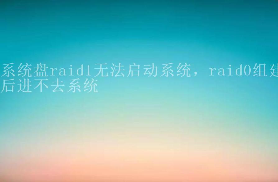 系统盘raid1无法启动系统，raid0组建后进不去系统1