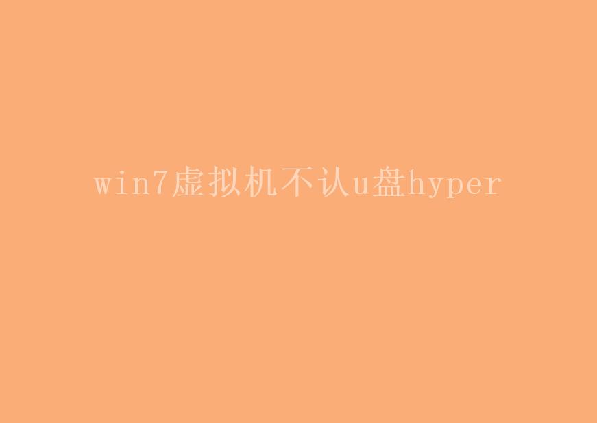 win7虚拟机不认u盘hyper1