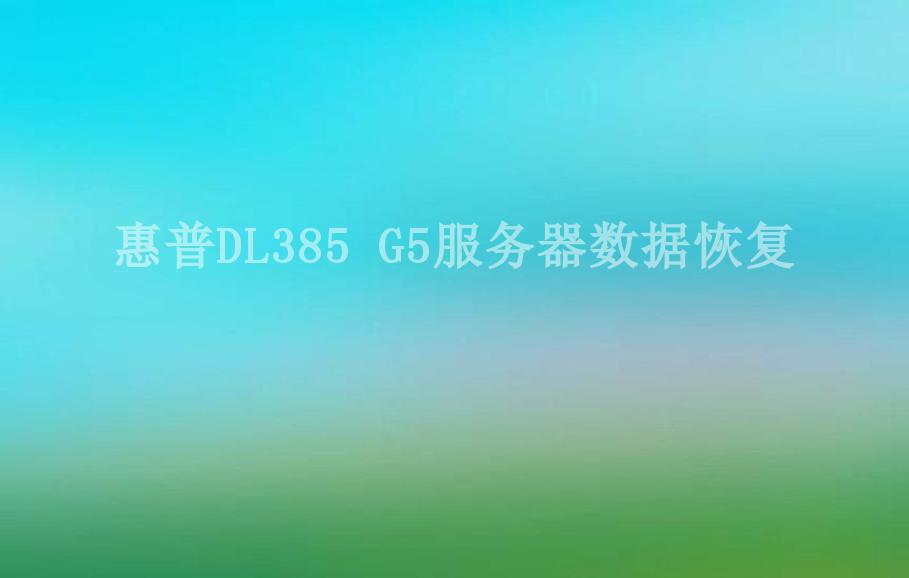 惠普DL385 G5服务器数据恢复1