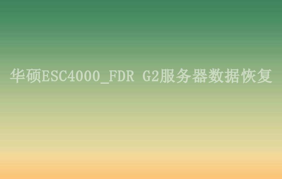 华硕ESC4000_FDR G2服务器数据恢复2